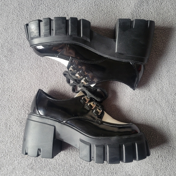 madden girl black platform oxfords loafers - Picture 1 of 5